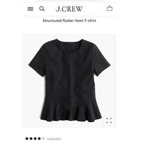 J. Crew 💛 CREAM 💛 Structured Flutter-Hem T-Shirt